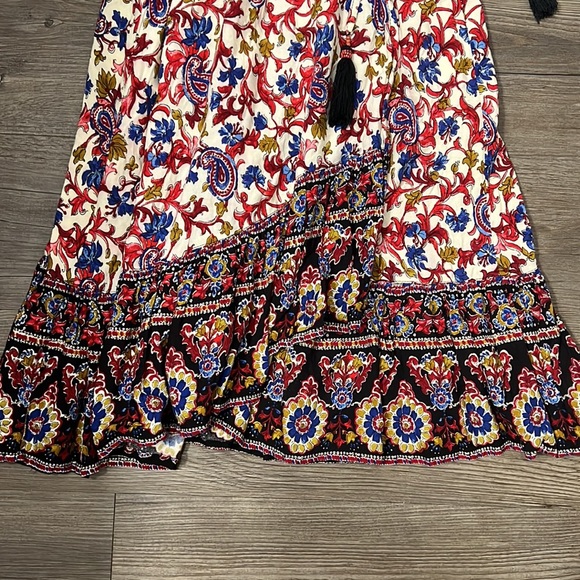 Band Of Gypsies Faux Wrap Paisley Dress Size Small - Picture 4 of 9